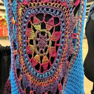 Colorful Crochet Knit Top